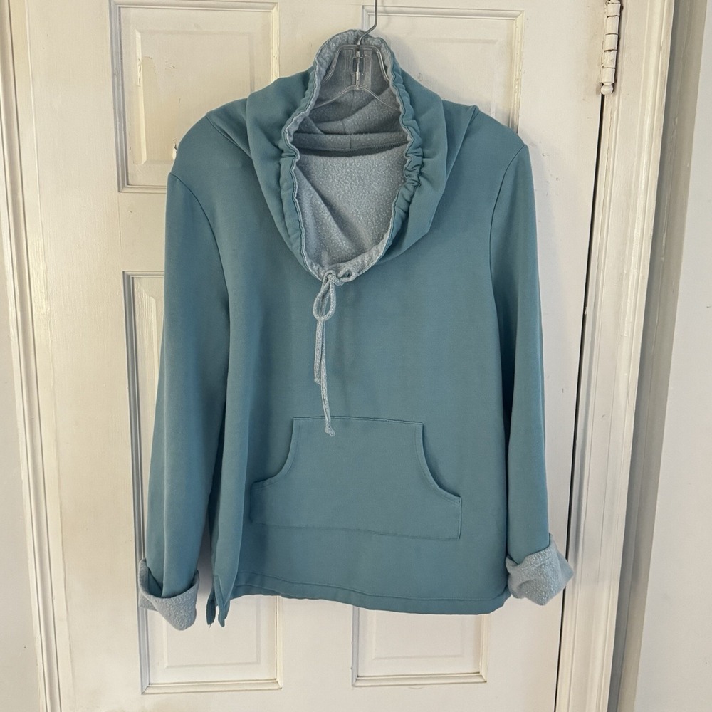 💙Pajamagram Sz Small Cowl Pullover PJ Pajama Top Sleepwear Loungewear Soft Blue